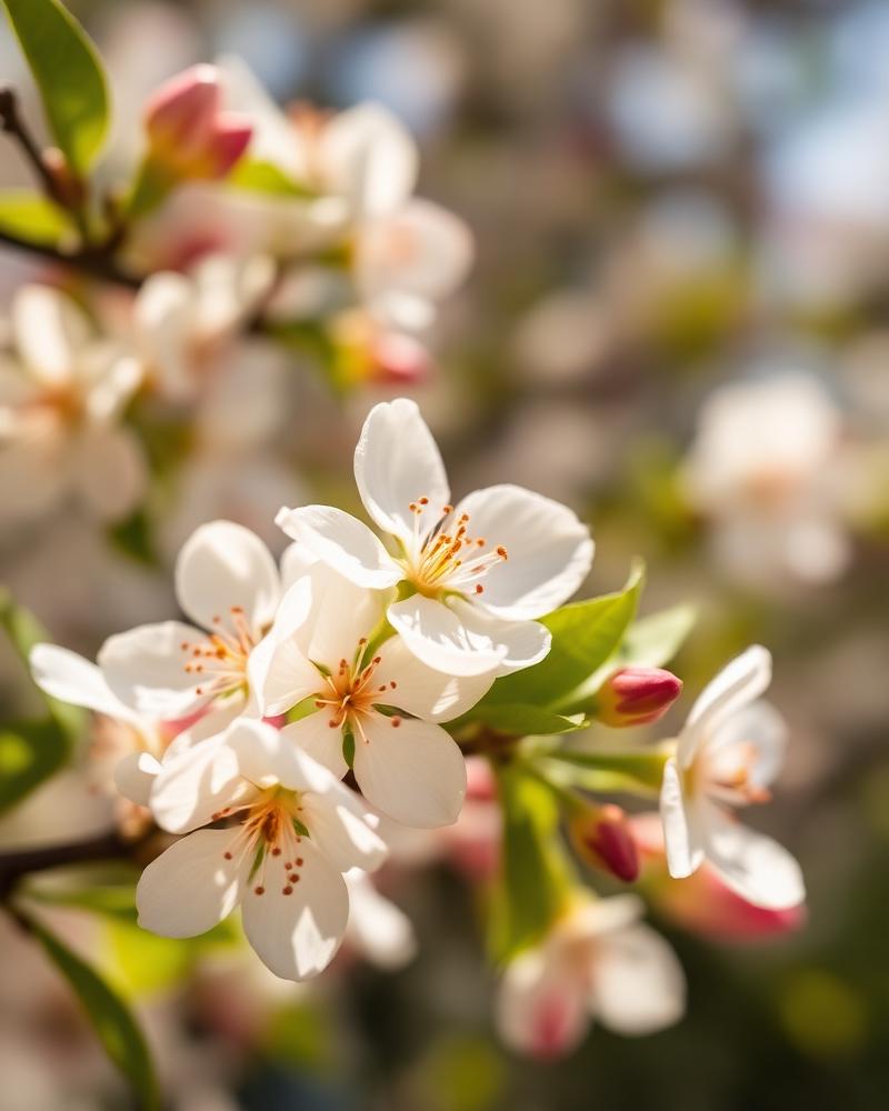 Epleblomster i vårsol